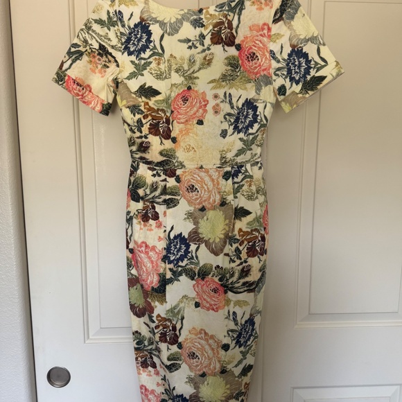 ASOS Occasion Floral Wiggle Dress Size 4 - Picture 4 of 6